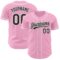 Custom Light Pink Black-White Authentic Baseball Jersey