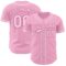 Custom Light Pink White-Pink Authentic Baseball Jersey