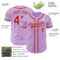 Custom Light Purple Red-White Authentic Baseball Jersey