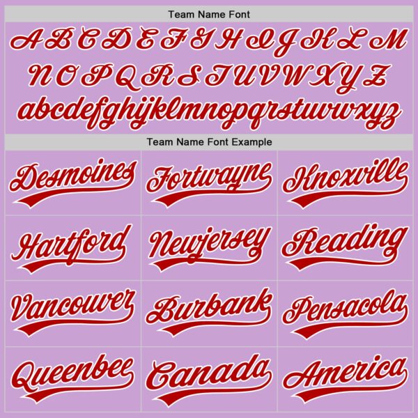 Custom Light Purple Red-White Authentic Baseball Jersey