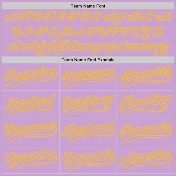 Custom Light Purple Yellow Authentic Baseball Jersey