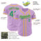 Custom Light Purple Teal-Yellow Authentic Baseball Jersey