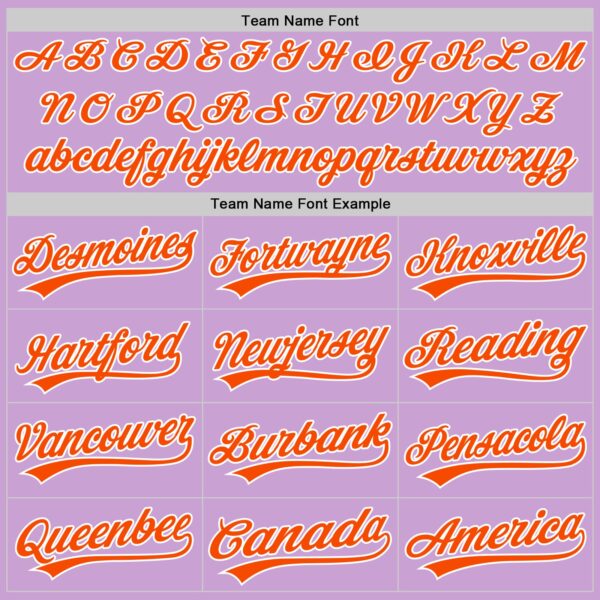 Custom Light Purple Orange-White Authentic Baseball Jersey
