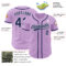 Custom Light Purple Navy-White Authentic Baseball Jersey