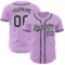 Custom Light Purple Black-White Authentic Baseball Jersey