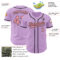 Custom Light Purple Medium Pink-Black Authentic Baseball Jersey