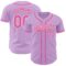 Custom Light Purple Pink-White Authentic Baseball Jersey