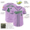 Custom Light Purple Green-White Authentic Baseball Jersey