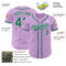Custom Light Purple Kelly Green-White Authentic Baseball Jersey