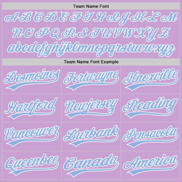 Custom Light Purple Light Blue-White Authentic Baseball Jersey