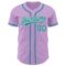 Custom Light Purple Teal-White Authentic Baseball Jersey