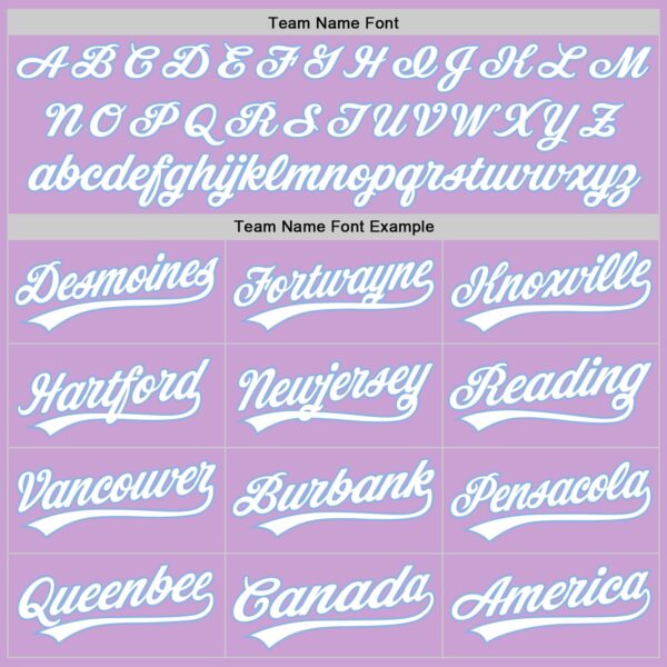 Custom Light Purple White-Light Blue Authentic Baseball Jersey
