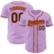 Custom Light Purple Black-Orange Authentic Baseball Jersey