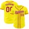 Custom Light Yellow Red-White Authentic Baseball Jersey