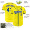 Custom Light Yellow Royal-White Authentic Baseball Jersey