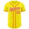 Custom Light Yellow Orange-White Authentic Baseball Jersey