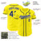 Custom Light Yellow Navy-White Authentic Baseball Jersey