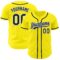 Custom Light Yellow Navy-White Authentic Baseball Jersey