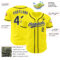Custom Light Yellow Black-White Authentic Baseball Jersey