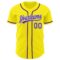 Custom Light Yellow Purple-White Authentic Baseball Jersey