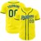 Custom Light Yellow Green-White Authentic Baseball Jersey