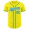 Custom Light Yellow Teal-White Authentic Baseball Jersey