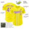Custom Light Yellow Medium Purple-White Authentic Baseball Jersey