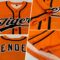 Custom Bay Orange Black-White Authentic Baseball Jersey