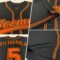 Custom Black Orange Authentic Baseball Jersey
