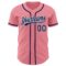 Custom Medium Pink Navy-White Authentic Baseball Jersey