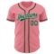 Custom Medium Pink Green-White Authentic Baseball Jersey