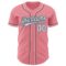 Custom Medium Pink Black-Light Blue Authentic Baseball Jersey
