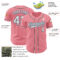Custom Medium Pink Black-Light Blue Authentic Baseball Jersey