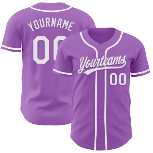 MediumPurple0001 Custom Medium Purple White Authentic Baseball Jersey