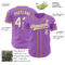 Custom Medium Purple White-Old Gold Authentic Baseball Jersey