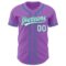 Custom Medium Purple White-Teal Authentic Baseball Jersey