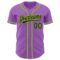 Custom Medium Purple Black-Neon Green Authentic Baseball Jersey