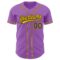 Custom Medium Purple Black-Yellow Authentic Baseball Jersey