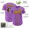 Custom Medium Purple Black-Yellow Authentic Baseball Jersey