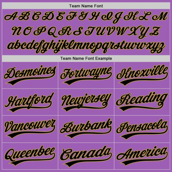 Custom Medium Purple Black-Old Gold Authentic Baseball Jersey