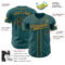 Custom Midnight Green Black-Old Gold Authentic Baseball Jersey