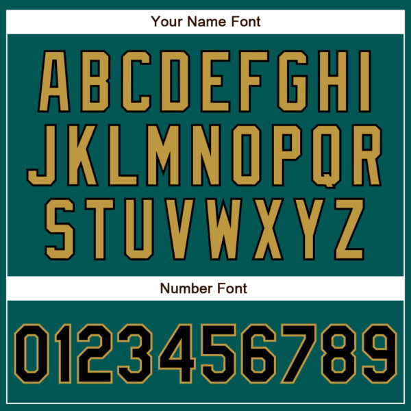 Custom Midnight Green Black-Old Gold Authentic Baseball Jersey