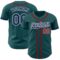 Custom Midnight Green Navy-Red Authentic Baseball Jersey
