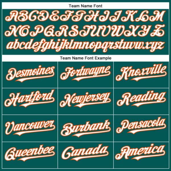 Custom Midnight Green White-Orange Authentic Baseball Jersey