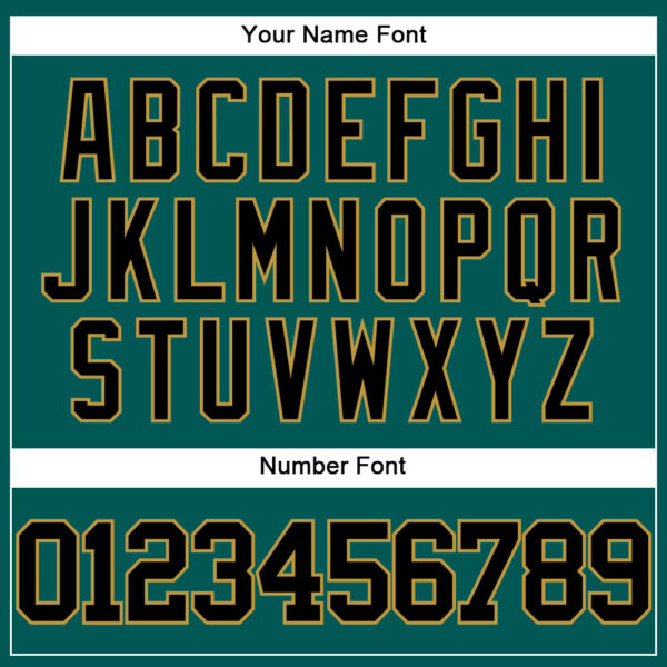 Custom Midnight Green Black-Old Gold Authentic Baseball Jersey
