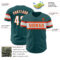 Custom Midnight Green White-Orange Authentic Baseball Jersey
