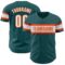 Custom Midnight Green White-Orange Authentic Baseball Jersey