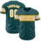 Custom Midnight Green White-Gold Authentic Baseball Jersey