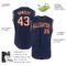 Custom Navy Cream-Red Authentic Sleeveless Baseball Jersey