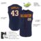Custom Navy Cream-Crimson Authentic Sleeveless Baseball Jersey
